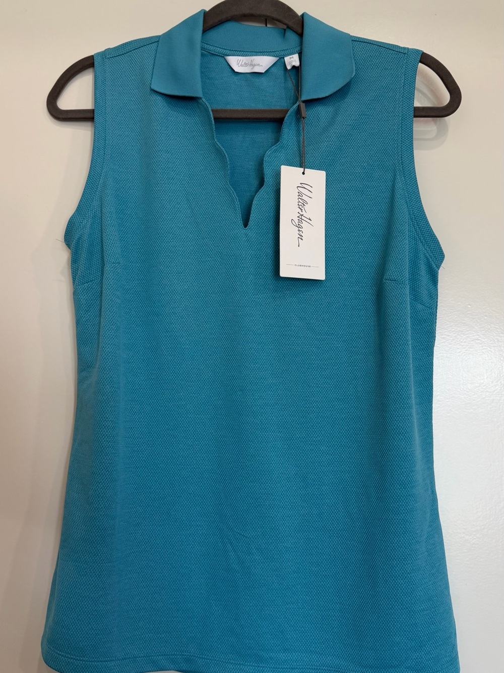 Walter Hagen Turquoise Sleeveless Golf Polo Shirt